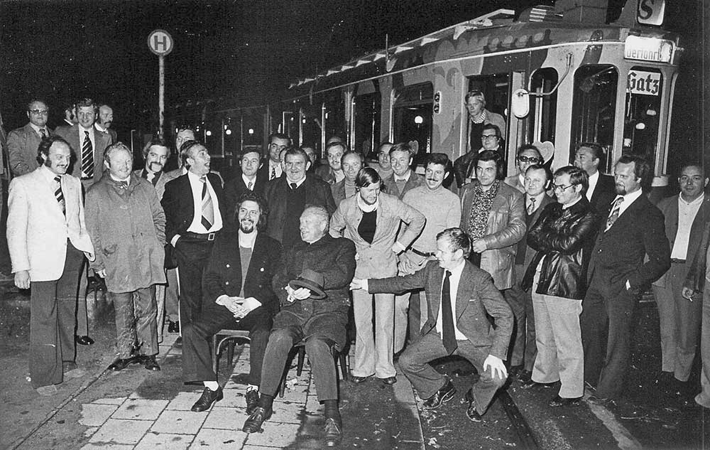 Hubertusschützen 1974 auf Straßenbahntour