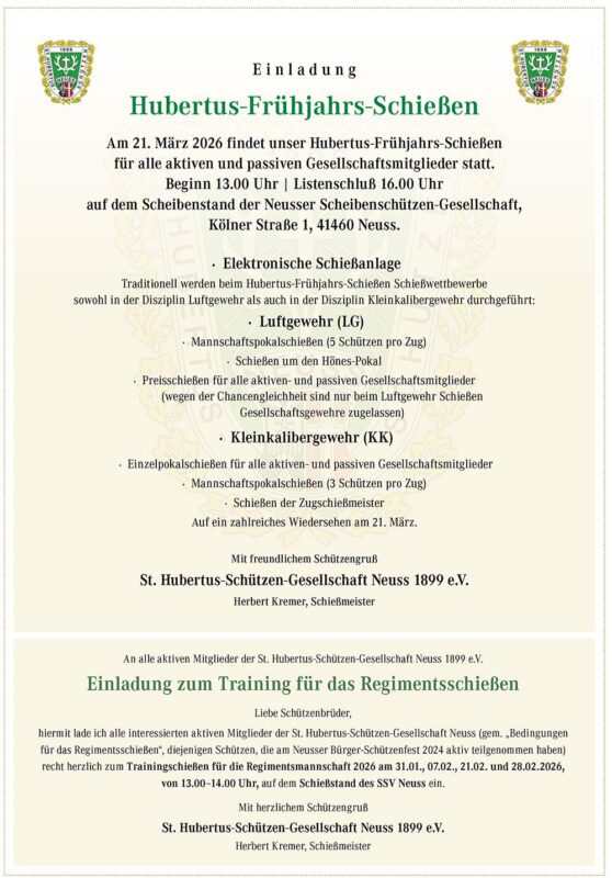 Frühjahrsschiessen 2026